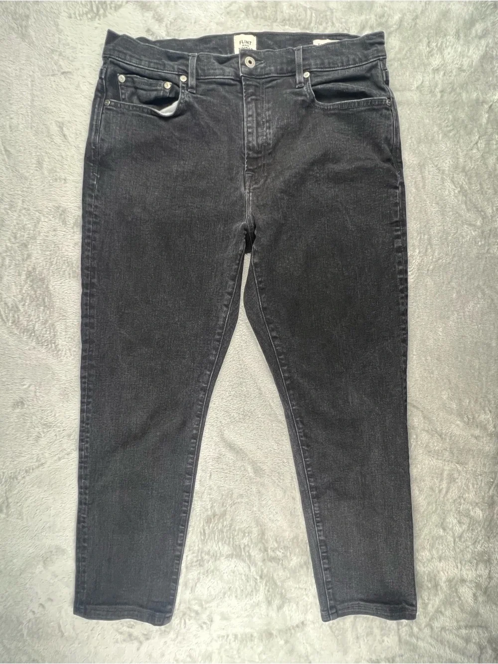 Flint And Tinder Jeans Mens 36x32 Black Athletic Tapered Fit Stretch